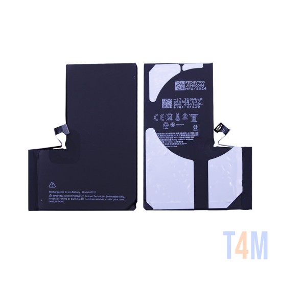 Battery A3121 for Apple iPhone 15 Pro Max 4422mAh